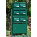 Pack 6 Boites aux lettres + Boite à colis + Pieds platines