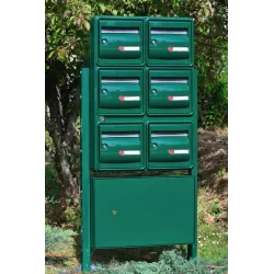 Pack 6 Boites aux lettres + Boite à colis + Pieds platines