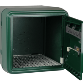 Boite aux lettres Corail B1 Vert mousse porte ouverte