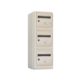Bloc collectif de boite aux lettres 3 alvéoles · Corail · B3 Beige ivoire · RAL 1015