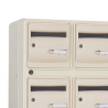 Bloc collectif de boite aux lettres 4 alvéoles · Corail · B4 Beige ivoire · RAL 1015 · Gros plan