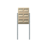 B6 Bloc collectif de boite aux lettres 6 alvéoles avec pied galva Beige ivoire
