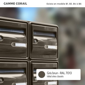 Bloc de 9 boites aux Lettres Collectives, 2 pieds. Pour l'extérieur.