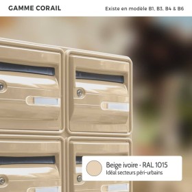 Bloc de 10 boîtes aux lettres collectives extérieures avec pied