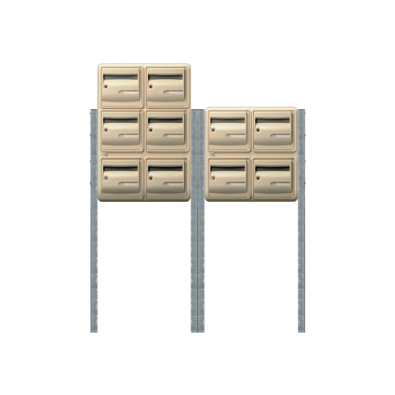 Bloc de 10 boîtes aux lettres collectives extérieures avec pied