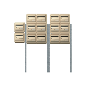 Bloc de 14 boîtes aux lettres collectives extérieures et pieds
